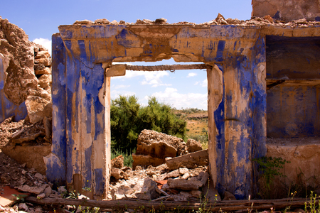 Ruins. Old abandoned rural house. Antique architecture.の写真素材