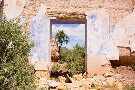 Ruins. Old abandoned rural house. Antique architecture.の写真素材