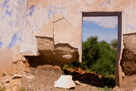 Ruins. Old abandoned rural house. Antique architecture.の写真素材