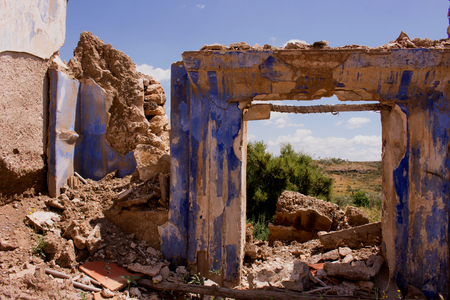 Ruins. Old abandoned rural house. Antique architecture.の写真素材