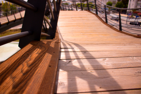 Bridge. Popular wooden bridge. San Pedro de Alcantara, Marbella, Andalusia, Spain.の写真素材