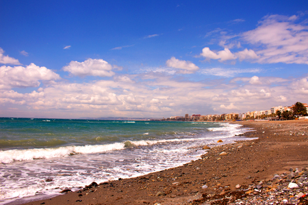 Beach Beautiful summer view. Mediterranean sea, Costa del Sol, Andalusia, Spain.の写真素材