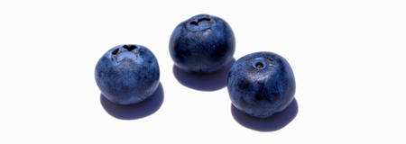 Blueberry. Close-up view of fresh blueberries isolated on white background.の写真素材