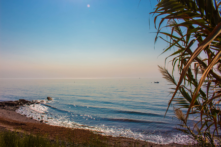 Beach Mediterranean sea. Costa del Sol, Andalusia, Spain.の写真素材