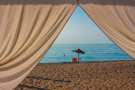 Beach Summer landscape. Mediterranean sea, Costa del Sol, Andalusia, Spain.の写真素材
