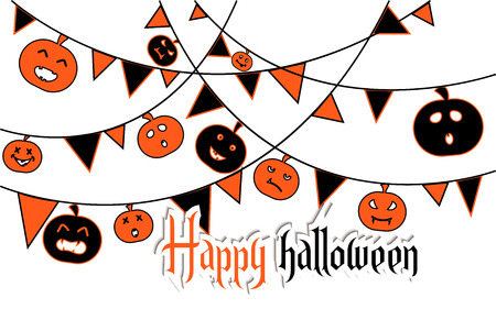Happy Halloween. Halloween Design with Happy Halloween Lettering illustration.のイラスト素材