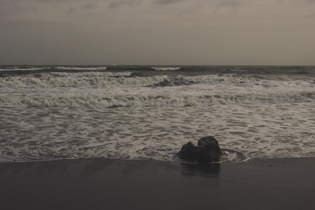 Storm The beach of Estepona during a storm. Andalusia, Spain.の写真素材