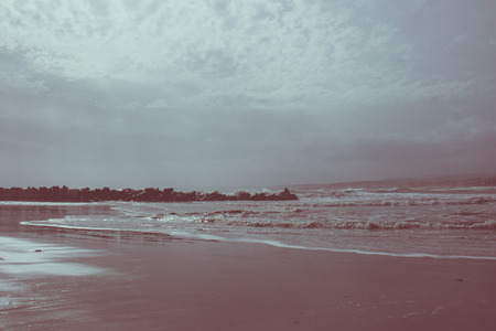 Storm The beach of Estepona during a storm. Andalusia, Spain.の写真素材