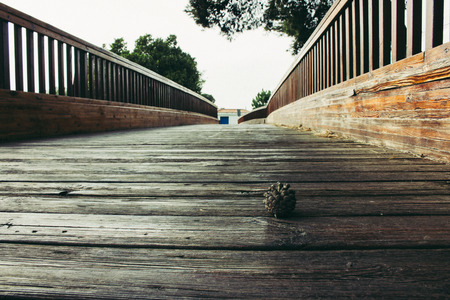 Bridge. Wooden bridge. Estepona, Costa del Sol, Andalusia, Spain.の写真素材