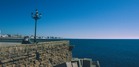 Seafront. Embankment and sea view in CÃ¡diz. Picture taken â  "February 10, 2018.の写真素材