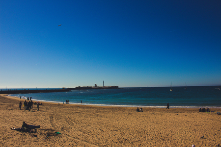 Seafront. Embankment and sea view in CÃ¡diz. Picture taken â  "February 10, 2018.の写真素材