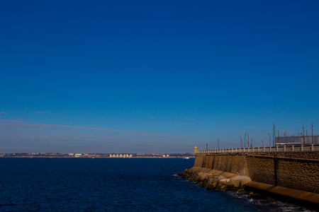 Seafront. Embankment and sea view.の写真素材