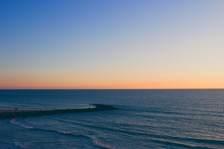Seafront. Embankment and sea view in CÃ¡diz. Sunsetの写真素材