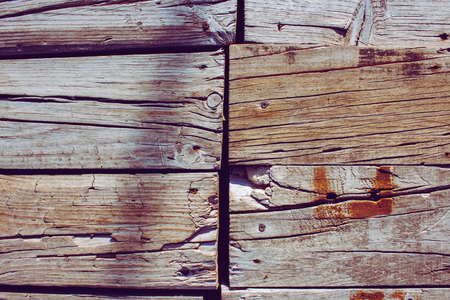Wooden background. Wooden floor on the waterfront of Cadiz.の写真素材