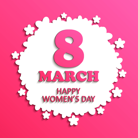 8 March. International women's day greeting card Vector illustration.のイラスト素材