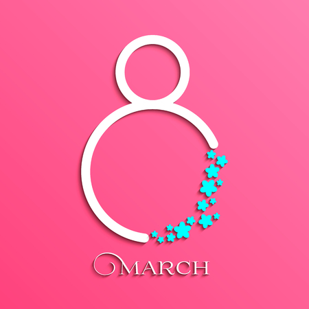 8 March. International women's day greeting card. Vector illustration.のイラスト素材