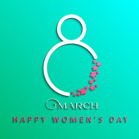 8 March. International women's day greeting card. Vector illustration.のイラスト素材