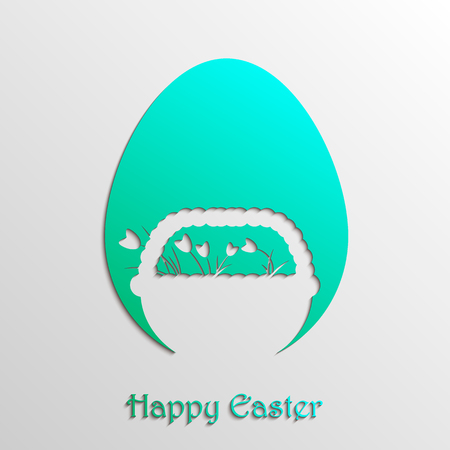Happy Easter greeting card template design. Vector illustration.のイラスト素材