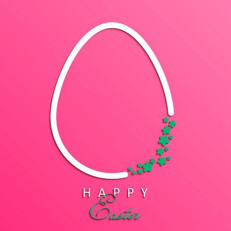 Happy Easter greeting card template design. Vector illustration.のイラスト素材