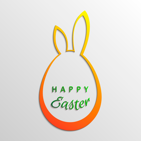 Happy Easter greeting card template design. Vector illustration.のイラスト素材
