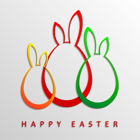 Happy Easter greeting card template design. Vector illustration.のイラスト素材