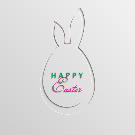 Happy Easter greeting card template design. Vector illustration.のイラスト素材