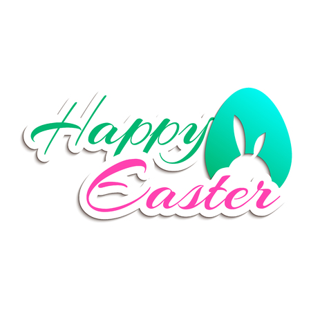 Happy Easter greeting card template design. Vector illustration.のイラスト素材