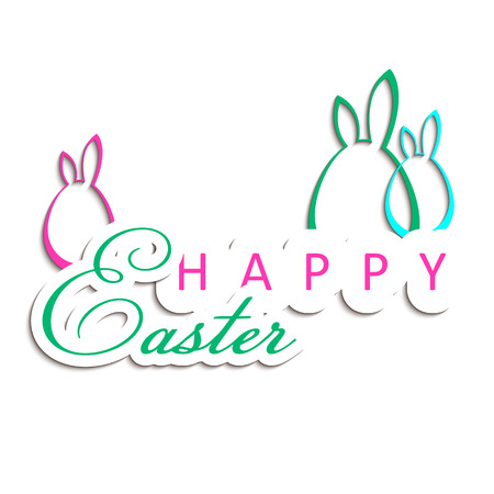 Happy Easter greeting card template design. Vector illustration.のイラスト素材