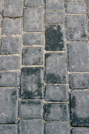 Background Gray brick road after rain. Patternの写真素材