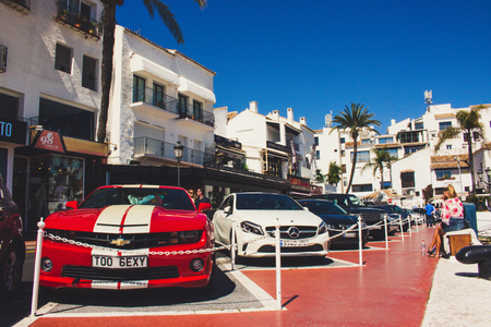 Puerto Banus View of Puerto Banus, Marbella, Malaga, Costa del Sol, Spain. Picture taken on 27 march 2018.のeditorial素材