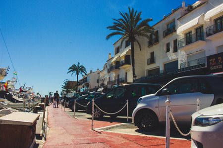 Puerto Banus View of Puerto Banus, Marbella, Malaga, Costa del Sol, Spain. Picture taken on 27 march 2018.のeditorial素材