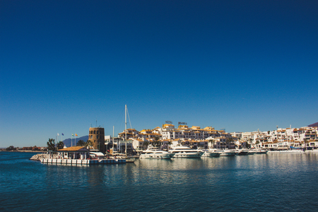 Puerto Banus View of Puerto Banus, Marbella, Malaga, Costa del Sol, Spain. Picture taken on 27 march 2018.のeditorial素材