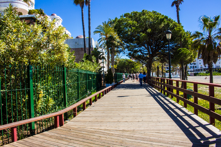 Promenade Promenade of Puerto Banus, Marbella, Malaga, Costa del Sol, Spain. Picture taken on 27 march 2018.のeditorial素材