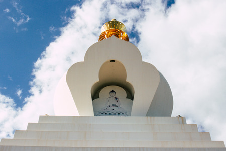 Stupa, exterior view of a buddhist temple. Benalmadena, Malaga, Andalusia, Spain.のeditorial素材