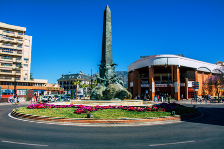 Street. A sunny day in the street of Fuengirola. Malaga province, Andalusia, Spain. Picture taken ? ? "15 May 2018.のeditorial素材