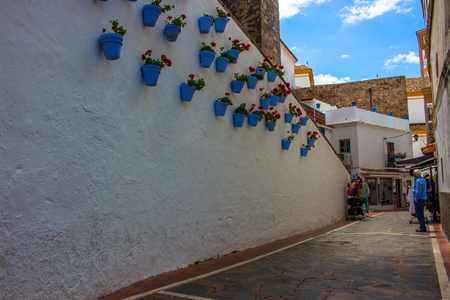 Street. A sunny day in the street of Marbella. Malaga province, Andalusia, Spain. Picture taken ? ? "12 june 2018.のeditorial素材