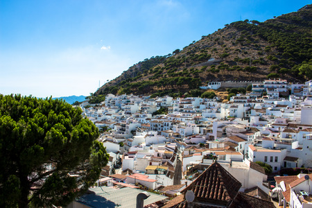 Mijas View of the village of Mijas, white houses and mountains. Costa del Sol, Andalusia, Spain. Picture taken ? ? "15 july 2018.のeditorial素材