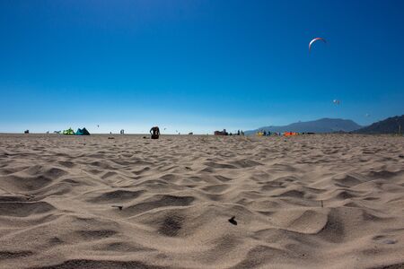 Beach Punta Paloma? beach and Kiteboarding. Tarifa, Andalusia, Spain. Picture taken 29 july 2018.のeditorial素材