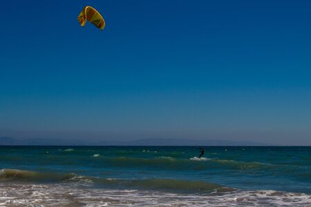 Beach Punta Paloma? beach and Kiteboarding. Tarifa, Andalusia, Spain. Picture taken 29 july 2018.のeditorial素材