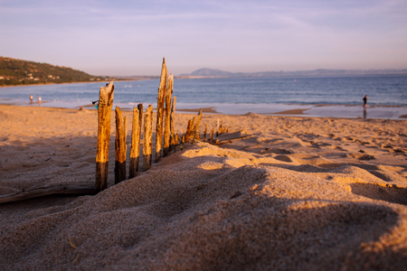Punta Paloma beach, Tarifa, Andalusia, Spain.の写真素材