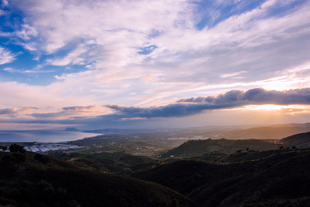 Beautiful evening sky and view of Estepona.の写真素材