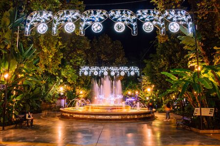 Christmas decoration. Park decorated for Christmas. Marbella, Andalusia, Spain. Picture taken? 9...