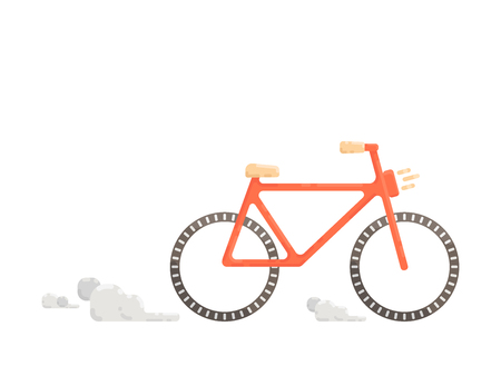 Orange bicycle on a white background. Flat vector illustration.のイラスト素材