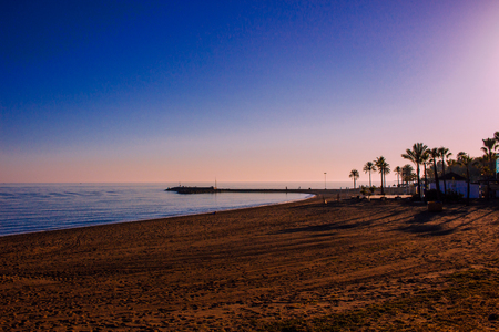 Beach View of the evening beach of Marbella.の写真素材