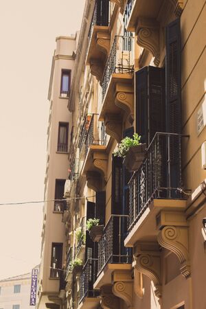 Facade. Facade of a building in the city of Malaga. Costa del Sol, Andalusia, Spain. Picture taken?...