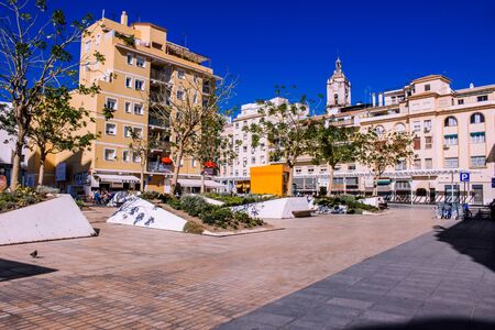 Street. Sunny day in Malaga. Costa del Sol, Andalusia, Spain. Picture taken? 15 March 2019.のeditorial素材