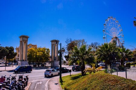 Street. Sunny day in Malaga. Costa del Sol, Andalusia, Spain. Picture taken? 15 March 2019.のeditorial素材