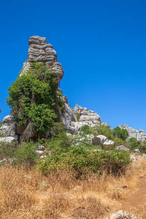 View of the El Torcal de Antequera Natural Park.