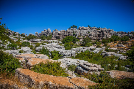 View of the El Torcal de Antequera Natural Park.