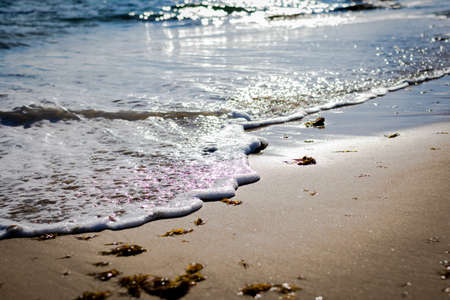 Wave. Closeup macro shot of sea ocean wave.の写真素材